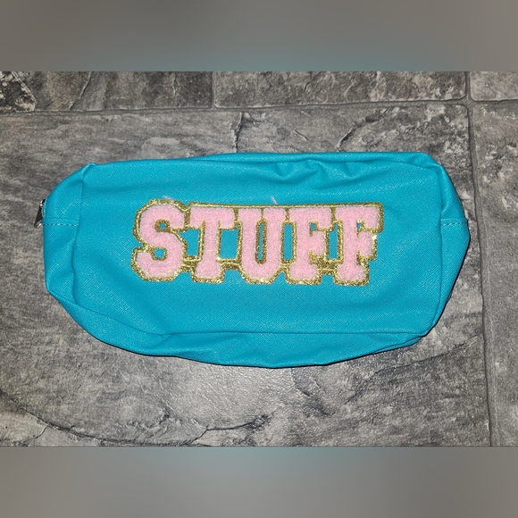 Blue & Pink "Stuff" Makeup Bag BNIB - Picture 3 of 4